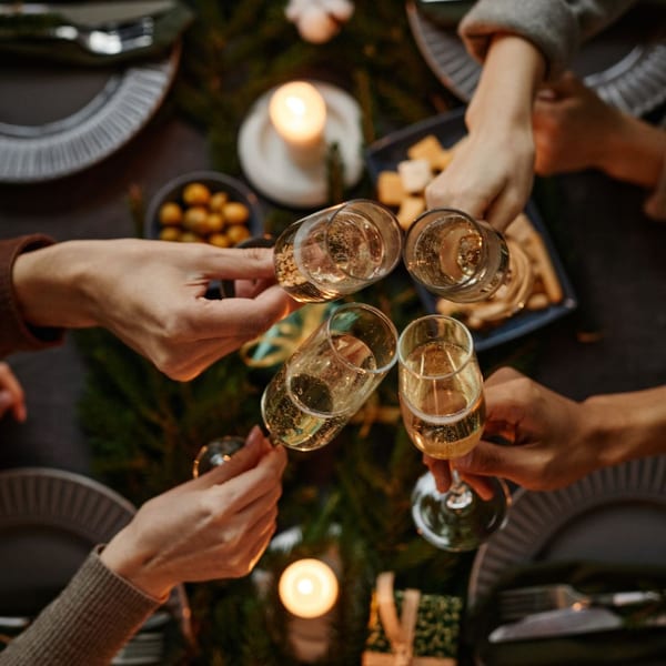 Friends toasting with sparkling wine